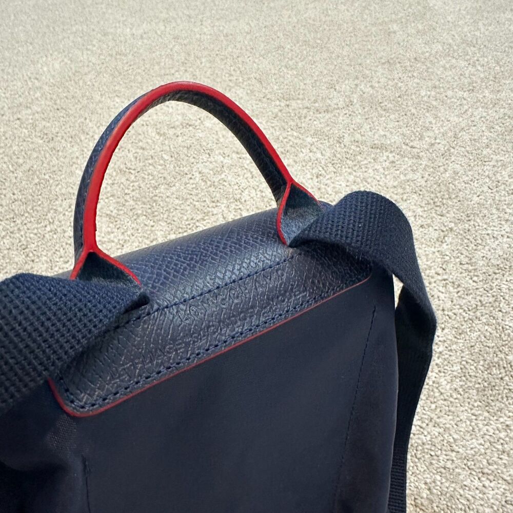 Longchamp Le Pliage Nylon Club Mini Backpack in Navy/Red - Picture 5 of 10
